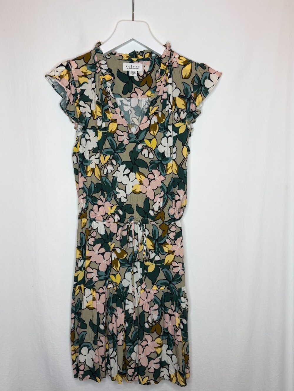 Velvet Paloma Tie Waist Dress M